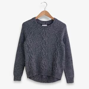 H&M L.O.G.G. Women’s Sweater Crewneck Cable Knit Gray XS